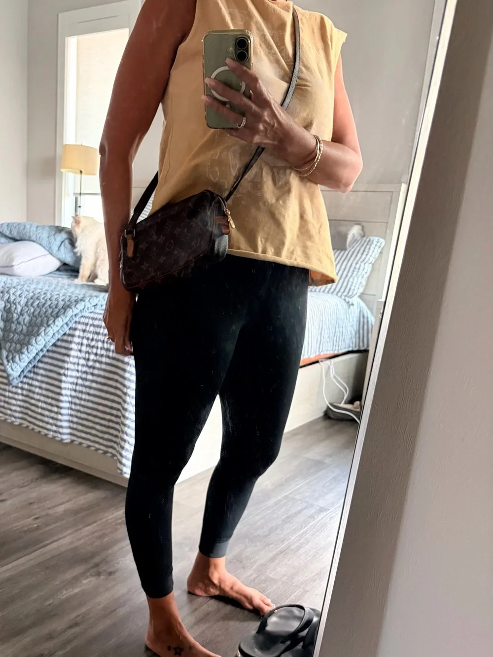 AUTHENTIC Vintage Louis Vuitton Monogram Canvas Crossbody Bag in Brown and Tan